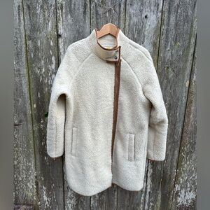 C&C California Cream Sherpa Jacket with Tan Accents